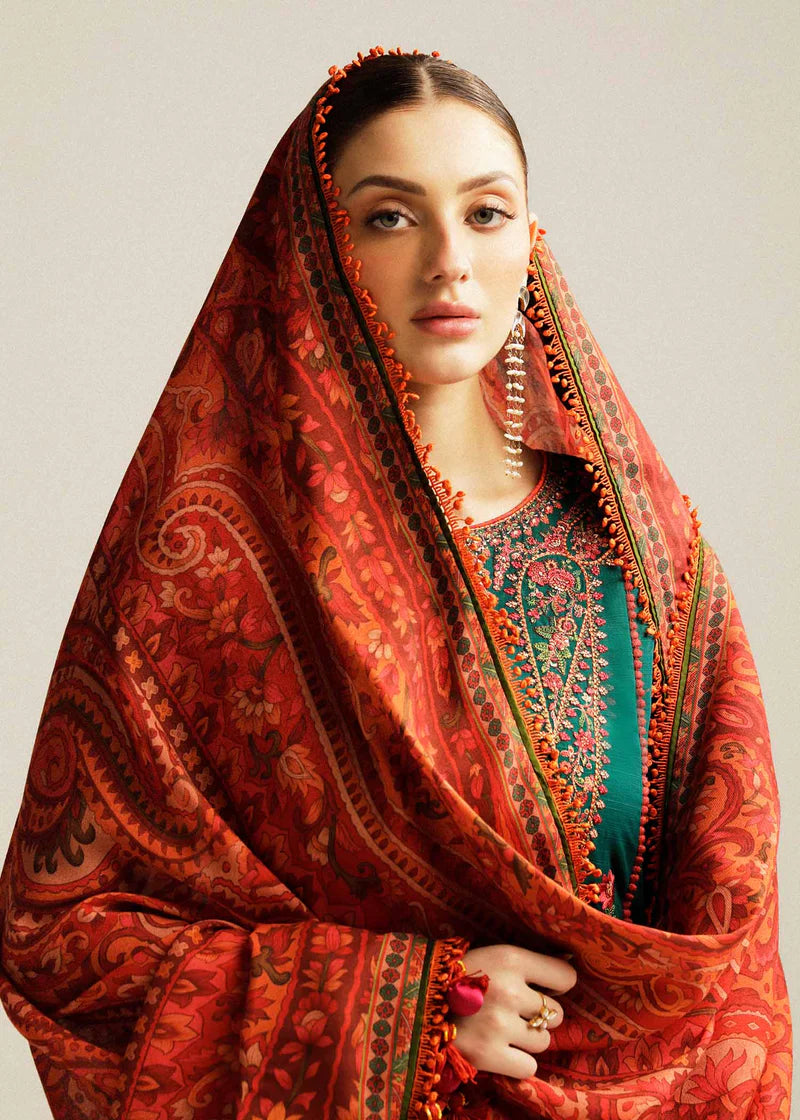 Hussain Rehar Dhanak Embroidered 3 Piece | HR100