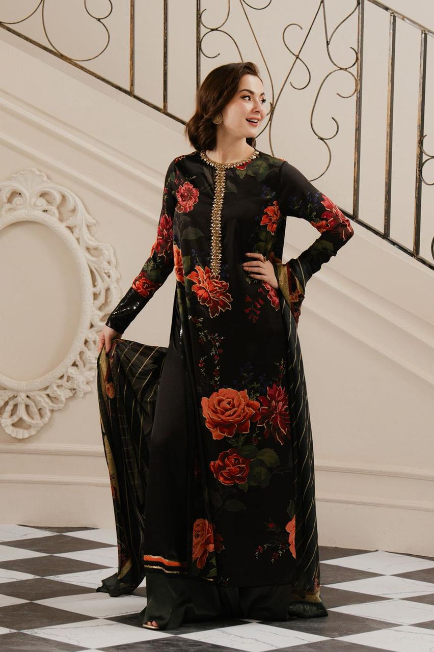 Baroque Dhanak Embroidered 3 Piece | BQ122