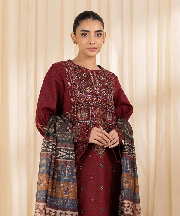 Sapphire Dhanak Embroidered 3 Piece | SP108