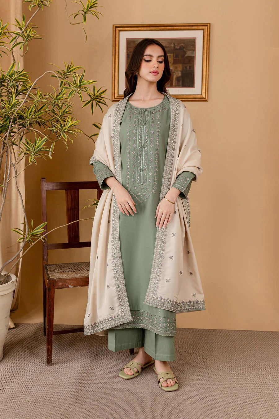 Batik Dhanak Embroidered 3 Piece | BK102