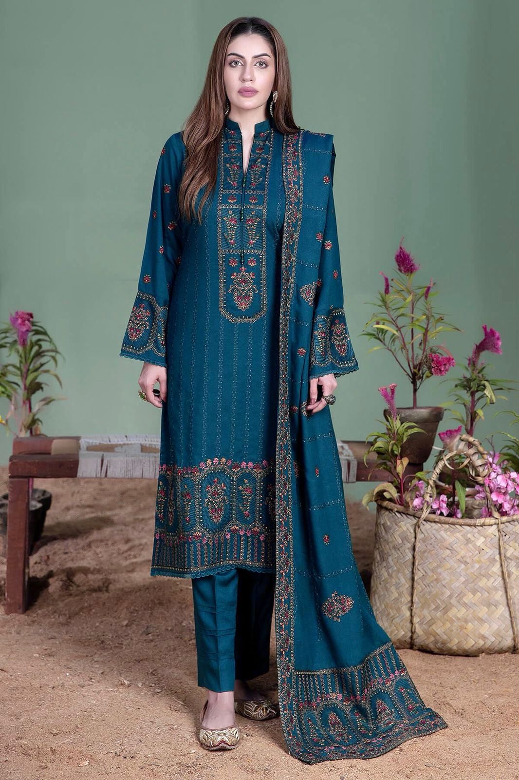 Mohagni Dhanak Embroidered 3 Piece | MG102