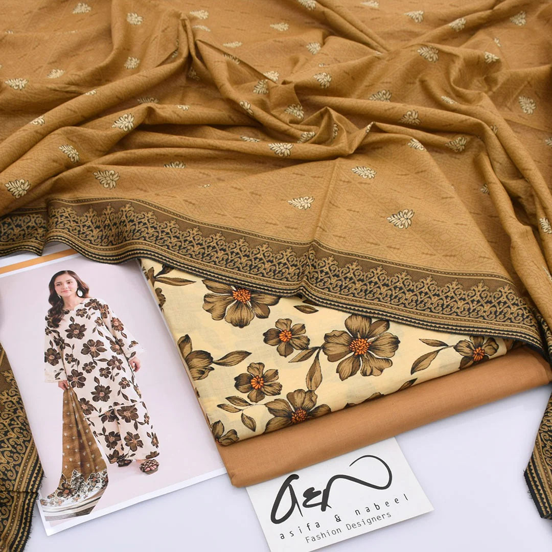Asifa & Nabeel Lawn Digital Printed 3 Piece | NA313