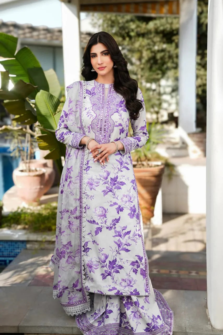 Aneela Linen Embroidered 3 Piece | AN104