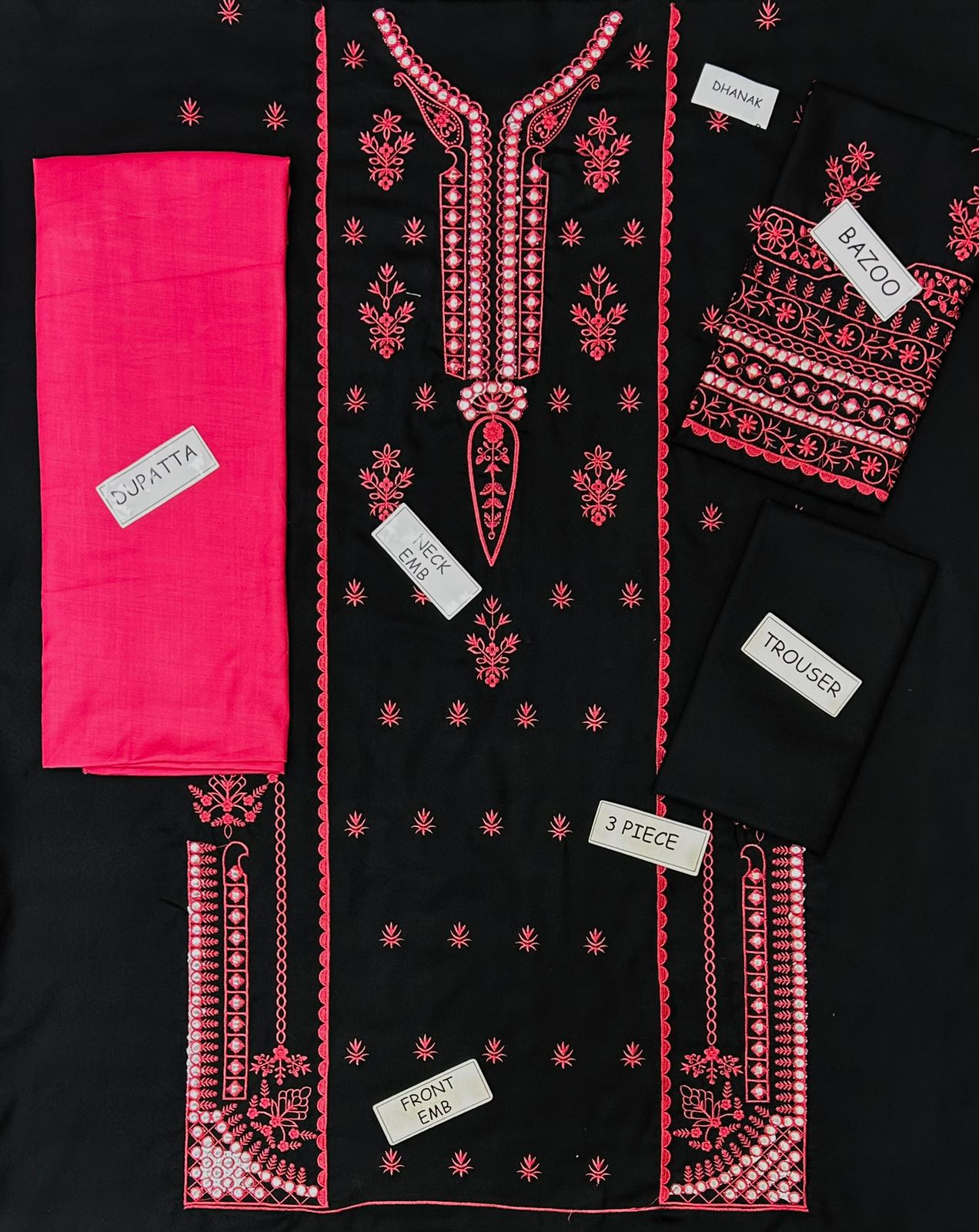 Embroza Dhanak Embroidered 3 Piece | EZ100