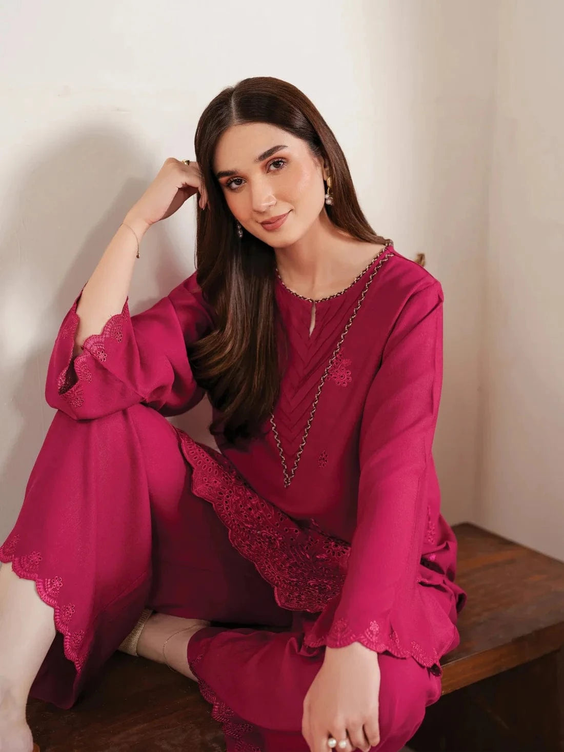 Sapphire Dhanak Embroidered 3 Piece | SP107