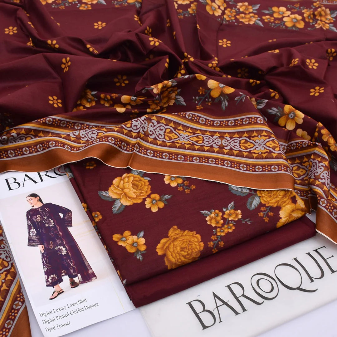 Baroque Lawn Digital Printed 3 Piece | BQ135