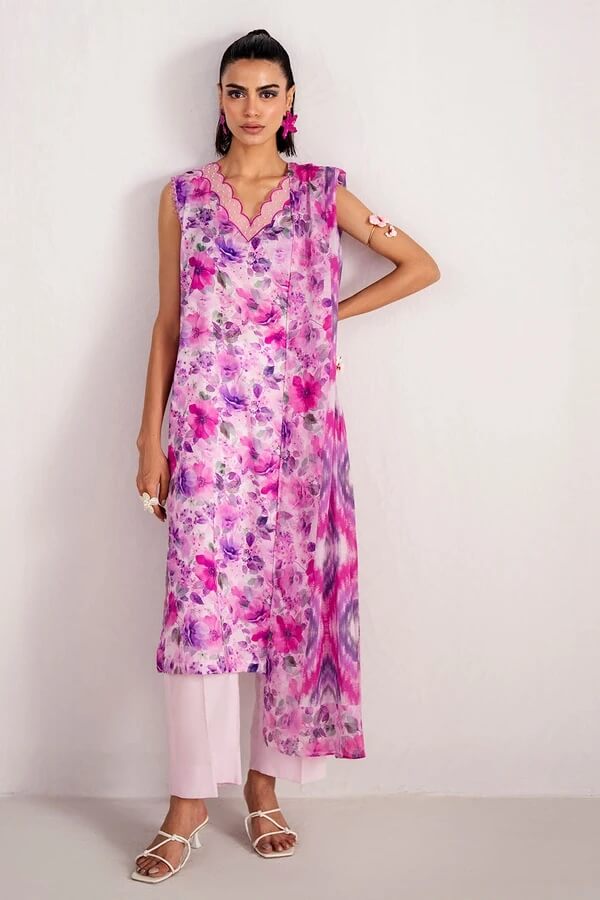 Baroque Viscose Digital Printed 3 Piece | BQ106