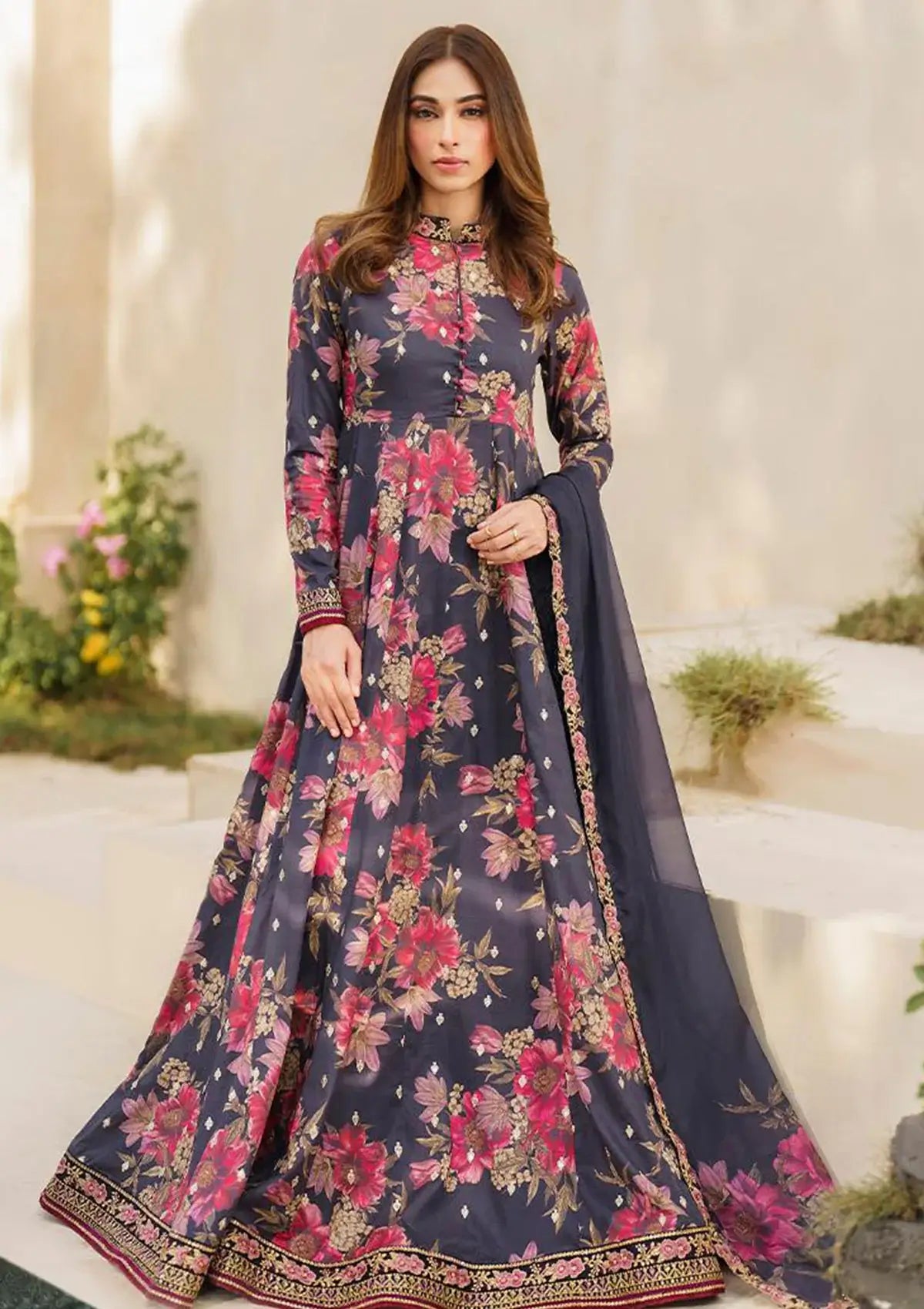 Maria.B. Silk Embroidered 3 Piece | MB105