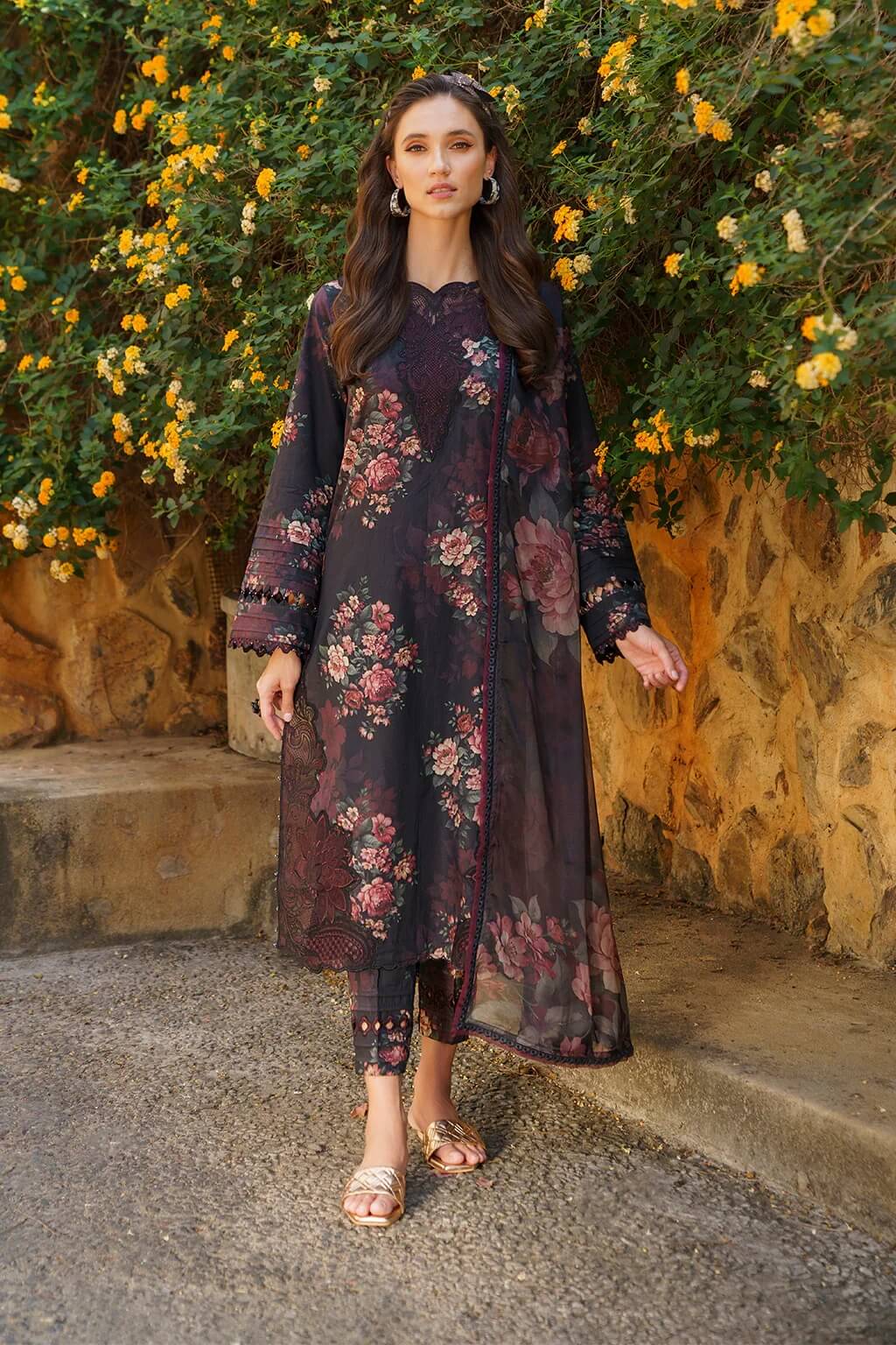 Baroque Viscose Digital Printed 3 Piece | BQ108
