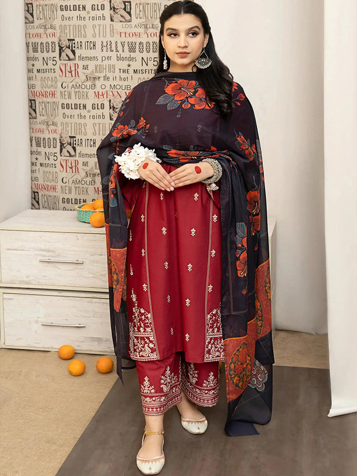 Urge Dhanak Embroidered 3 Piece | UG102