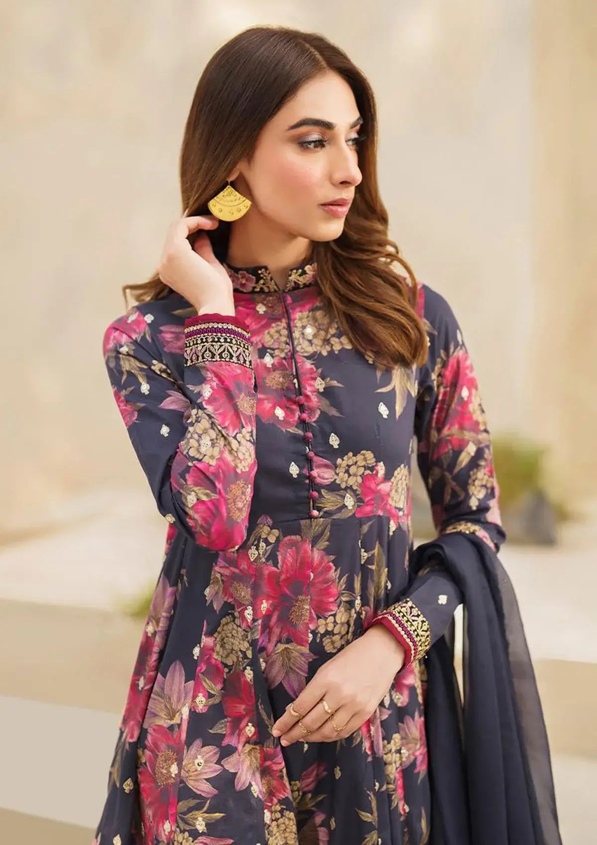 Maria.B. Silk Embroidered 3 Piece | MB105