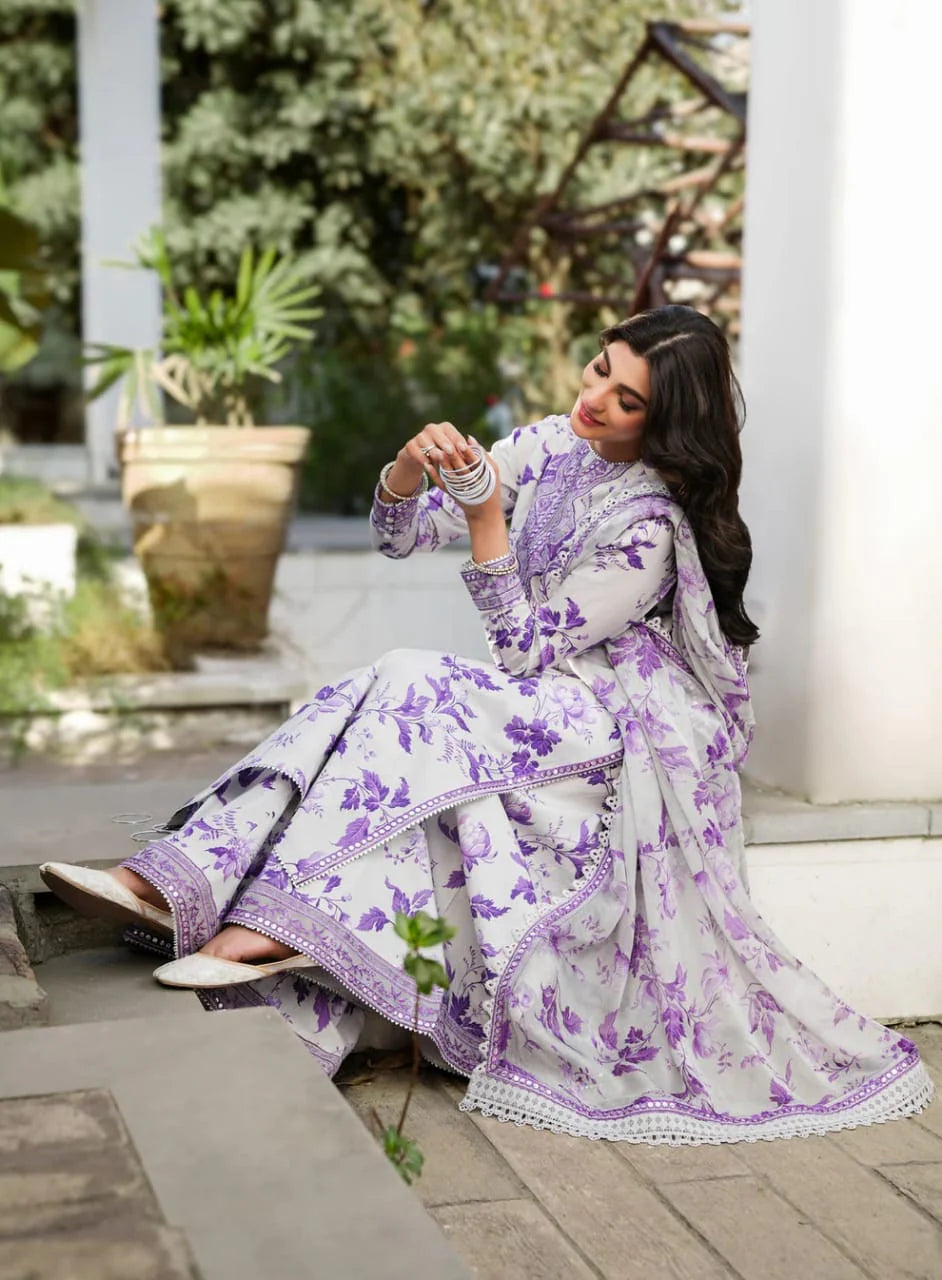 Aneela Linen Embroidered 3 Piece | AN104