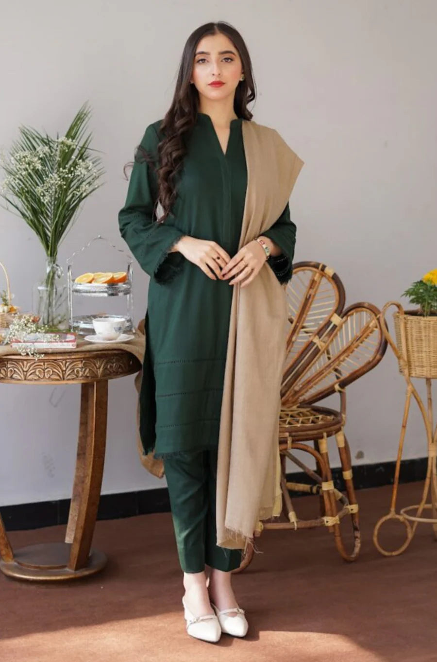 Aisling Dhanak Embroidered 3 Piece | AL101