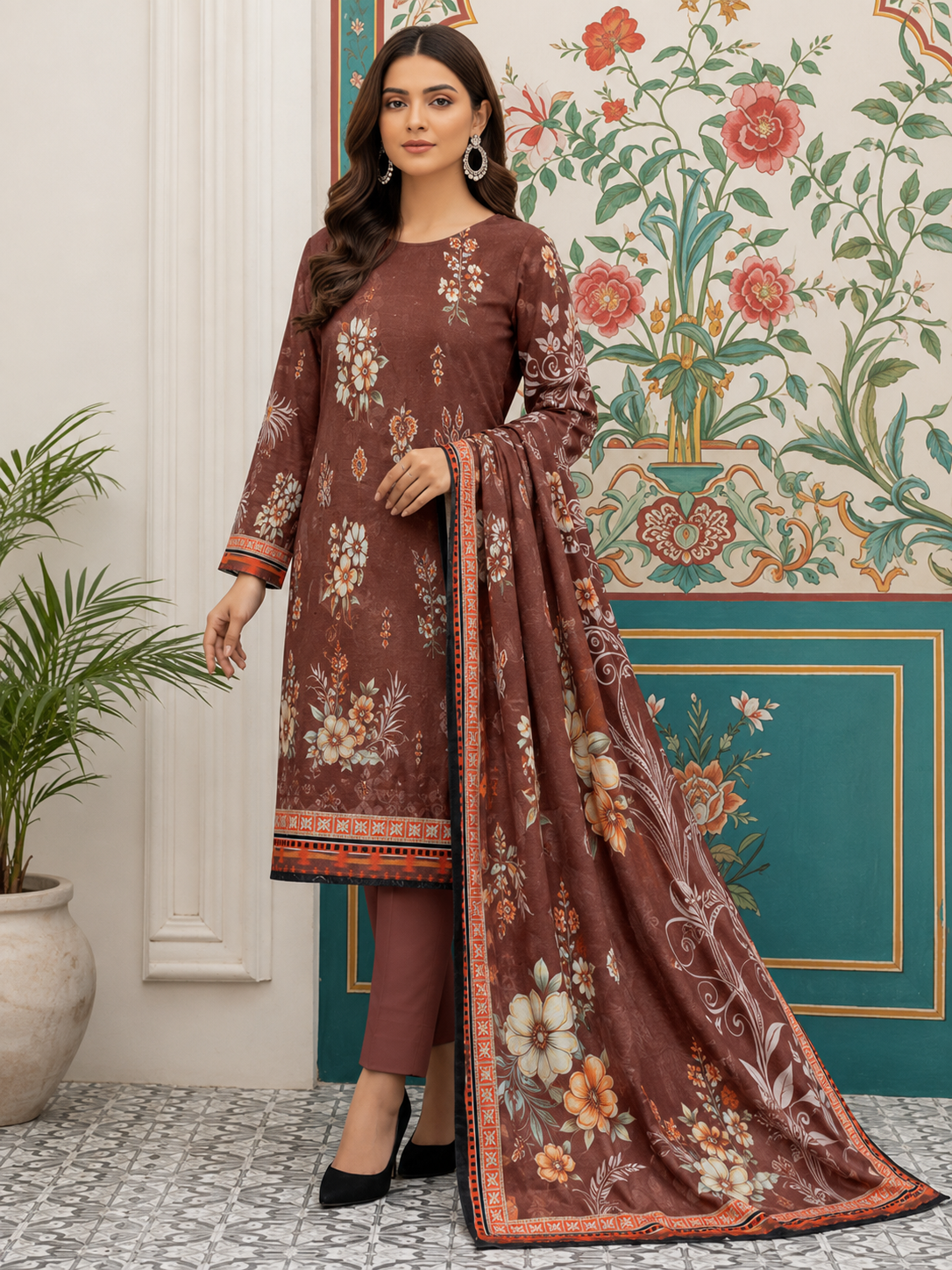 Iznik Lawn Digital Printed 3 Piece | IK709