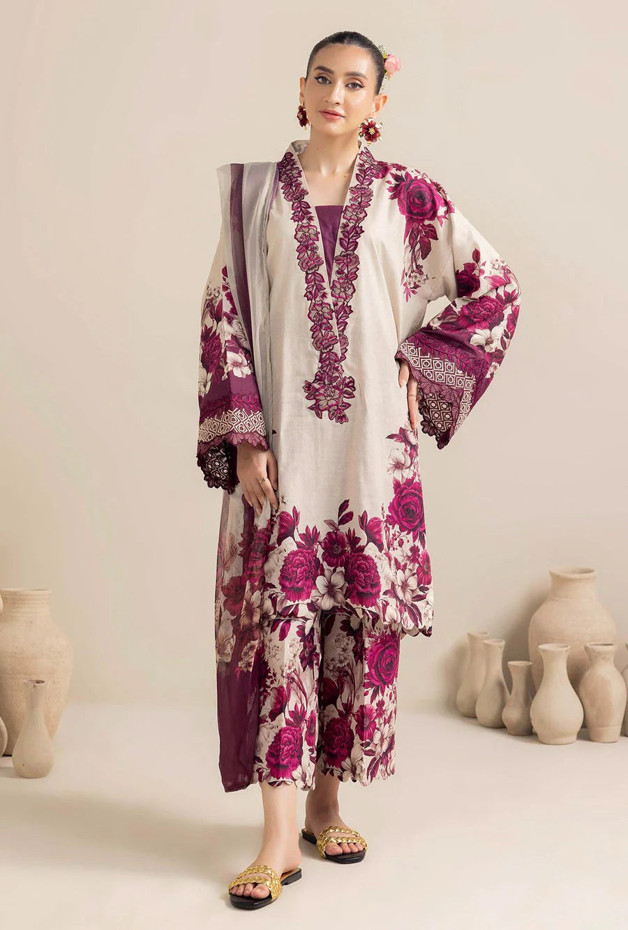 Baroque Silk Digital Printed 3 Piece | BQ122