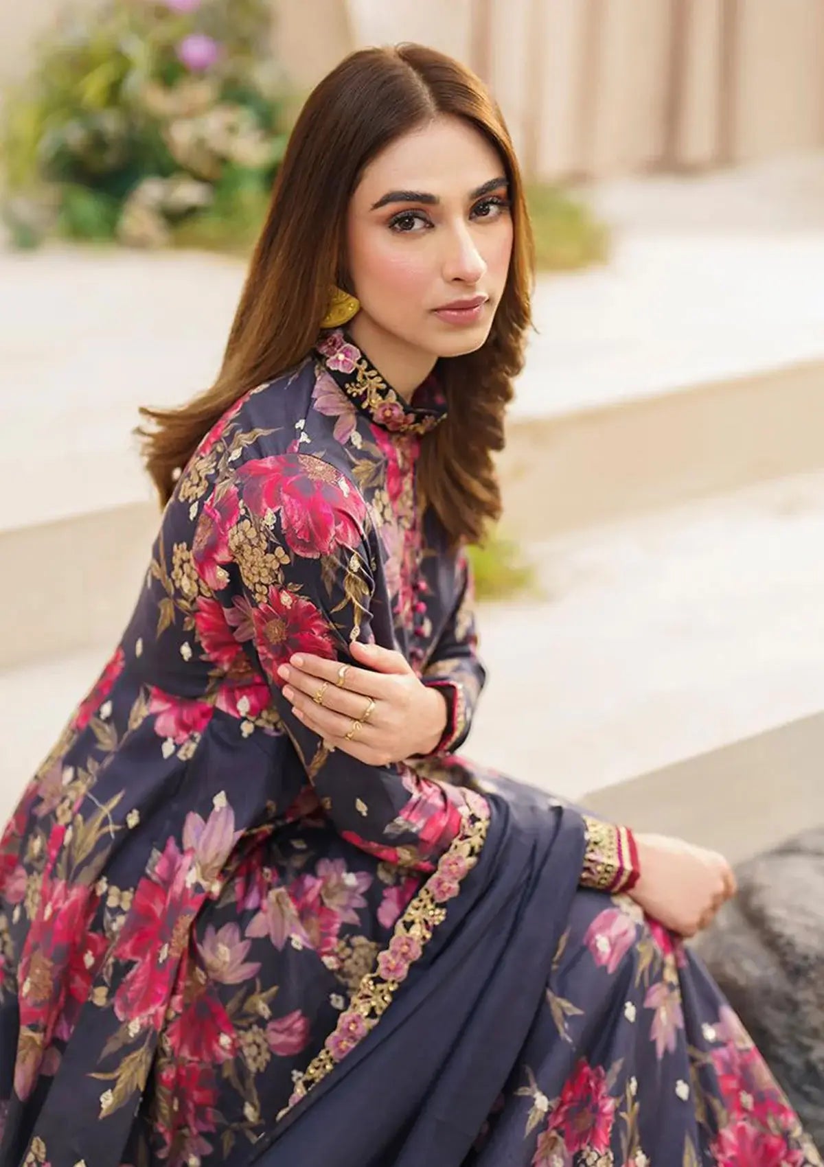 Maria.B. Silk Embroidered 3 Piece | MB105