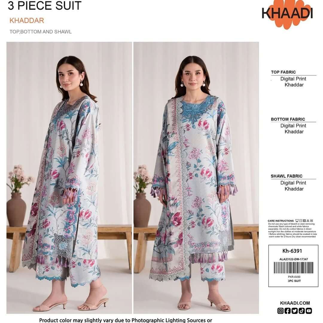 KHAADI Khaddar Digital Printed 3 Piece | KD101