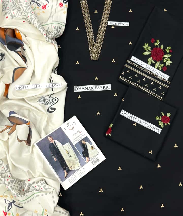 Aisling Dhanak Embroidered 3 Piece | AL103
