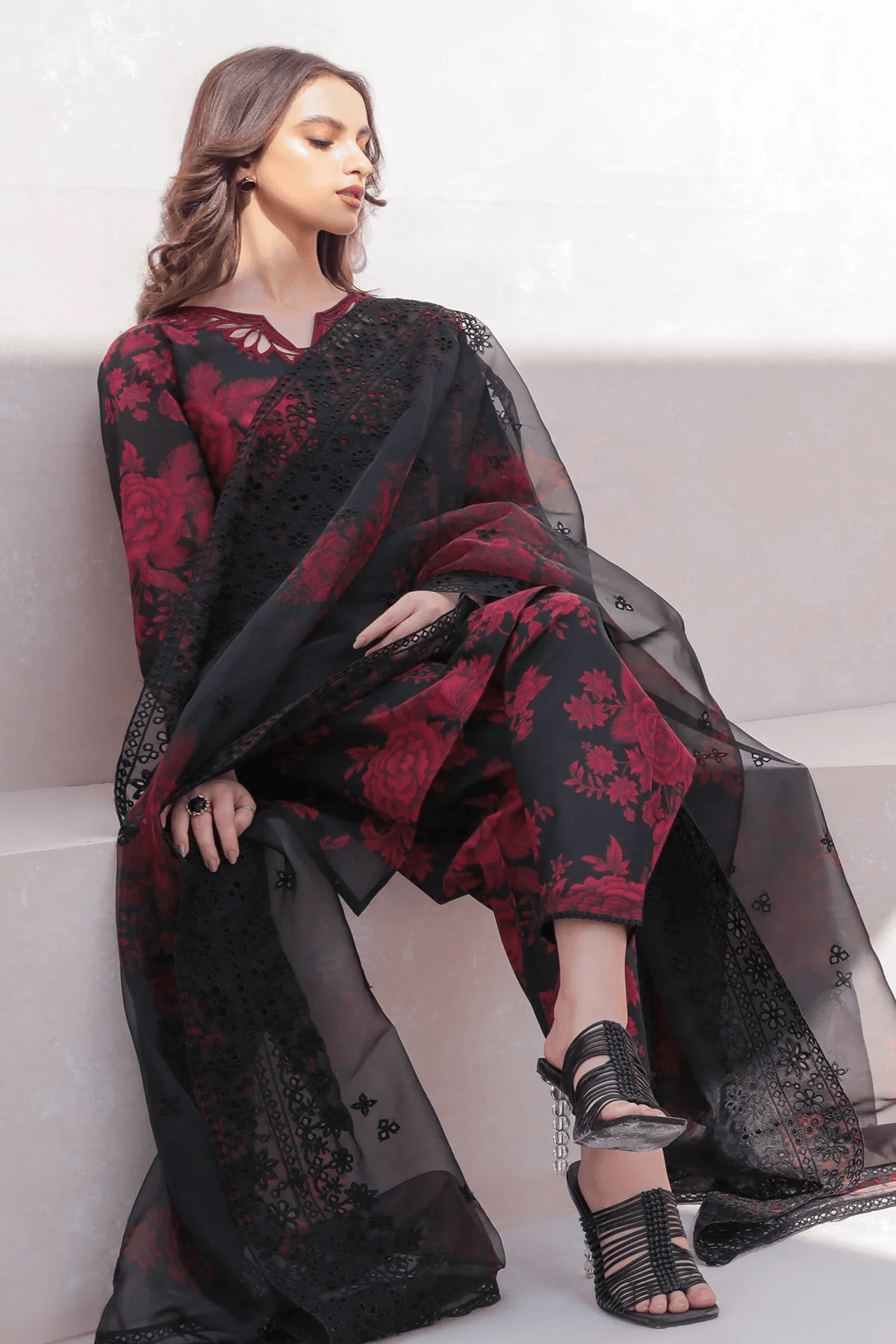 Sapphire Linen Digital Printed 3 Piece | SE100