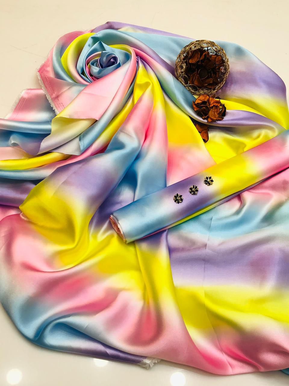 Satin Silk Digital Printed 2 Piece | SL560