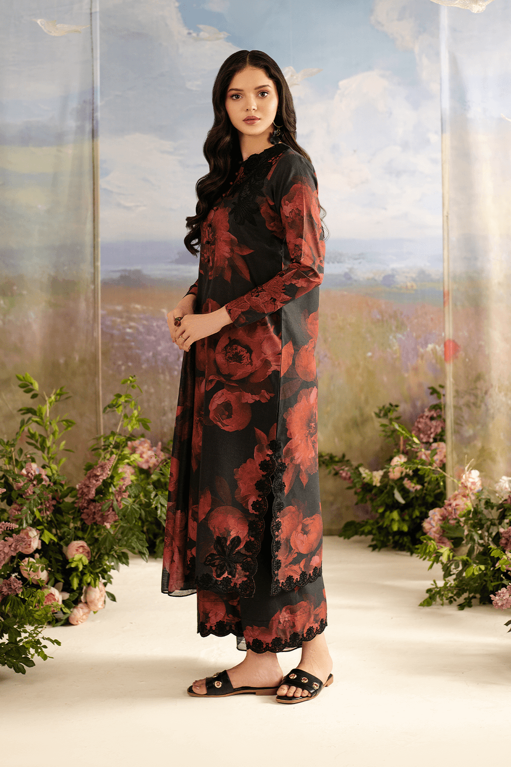 IZNIK Linen Digital Printed 3 Piece | IZ103