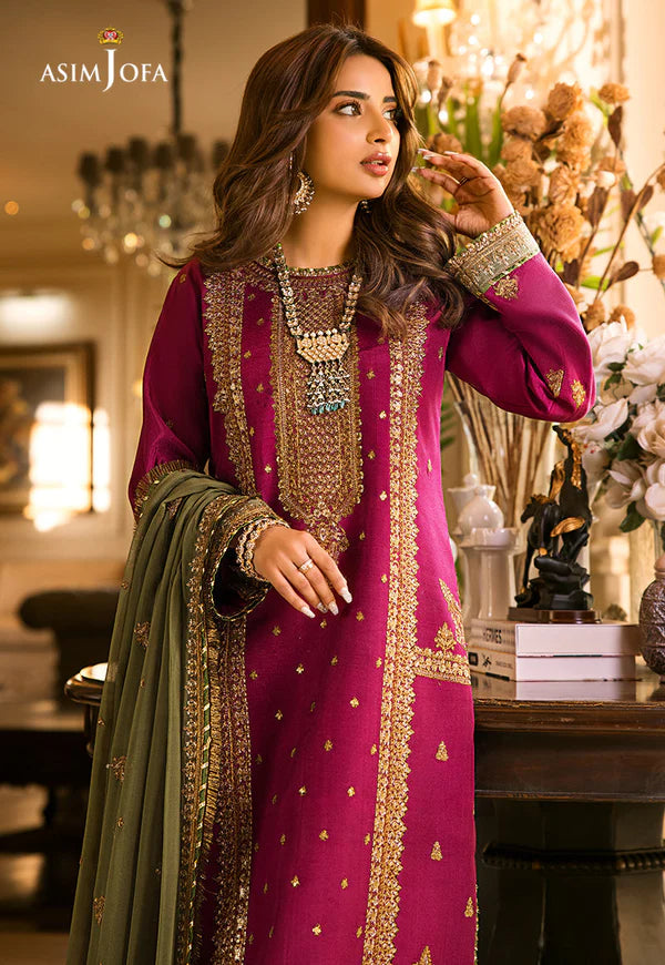 Asim Jofa Fancy Wedding Chiffon 3 Piece | AJ102