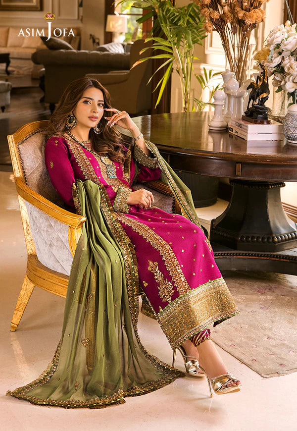 Asim Jofa Fancy Wedding Chiffon 3 Piece | AJ102
