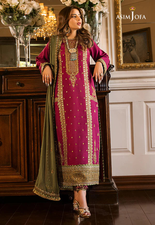 Asim Jofa Fancy Wedding Chiffon 3 Piece | AJ102