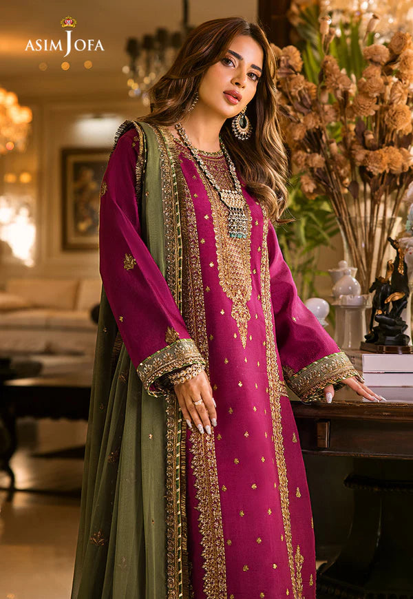 Asim Jofa Fancy Wedding Chiffon 3 Piece | AJ102