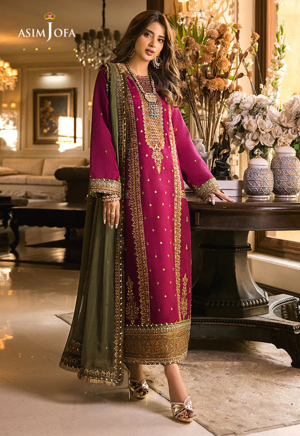 Asim Jofa Fancy Wedding Chiffon 3 Piece | AJ102