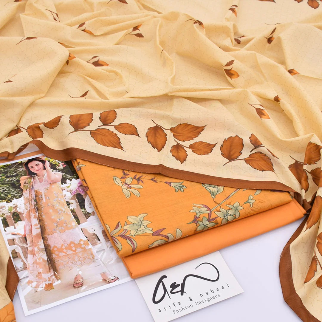 Asifa & Nabeel Lawn Digital Printed 3 Piece | NA312
