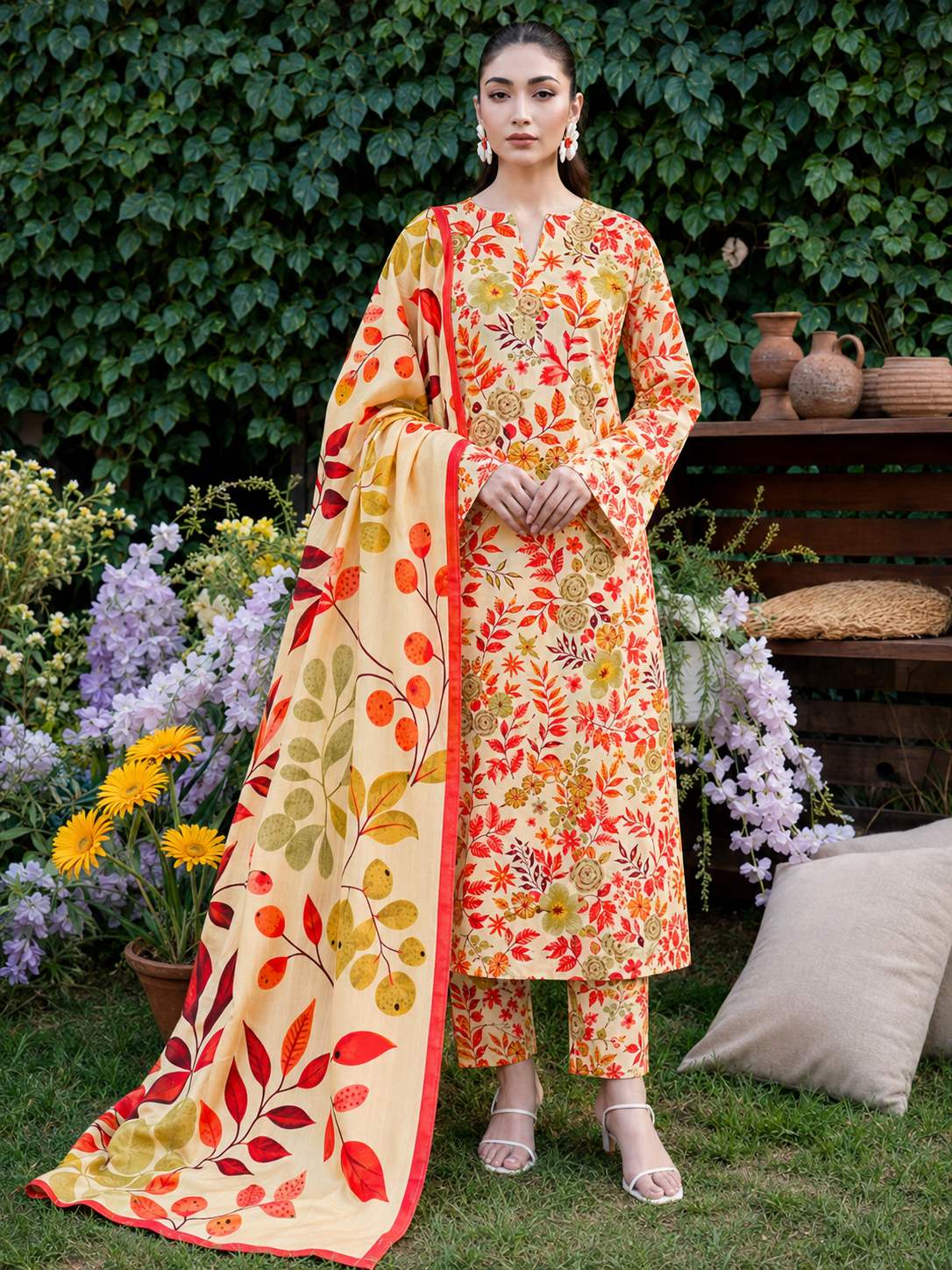 Maria B Linen Digital Printed 3 Piece | MB321