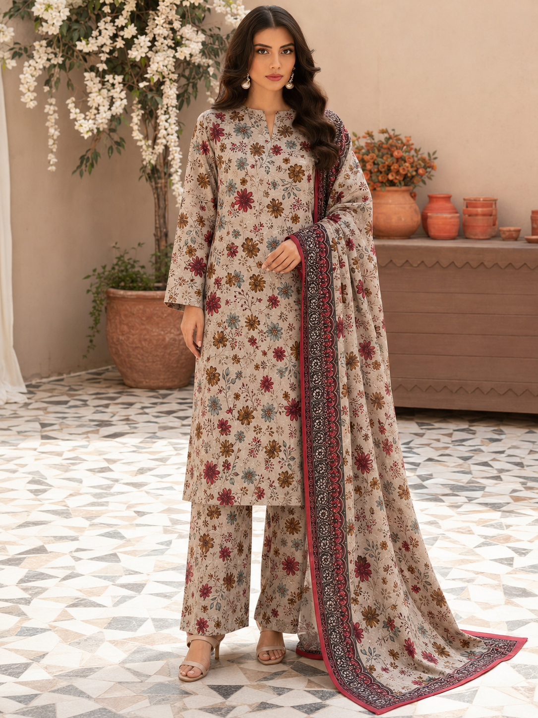 Maria B Linen Digital Printed 3 Piece | MB336