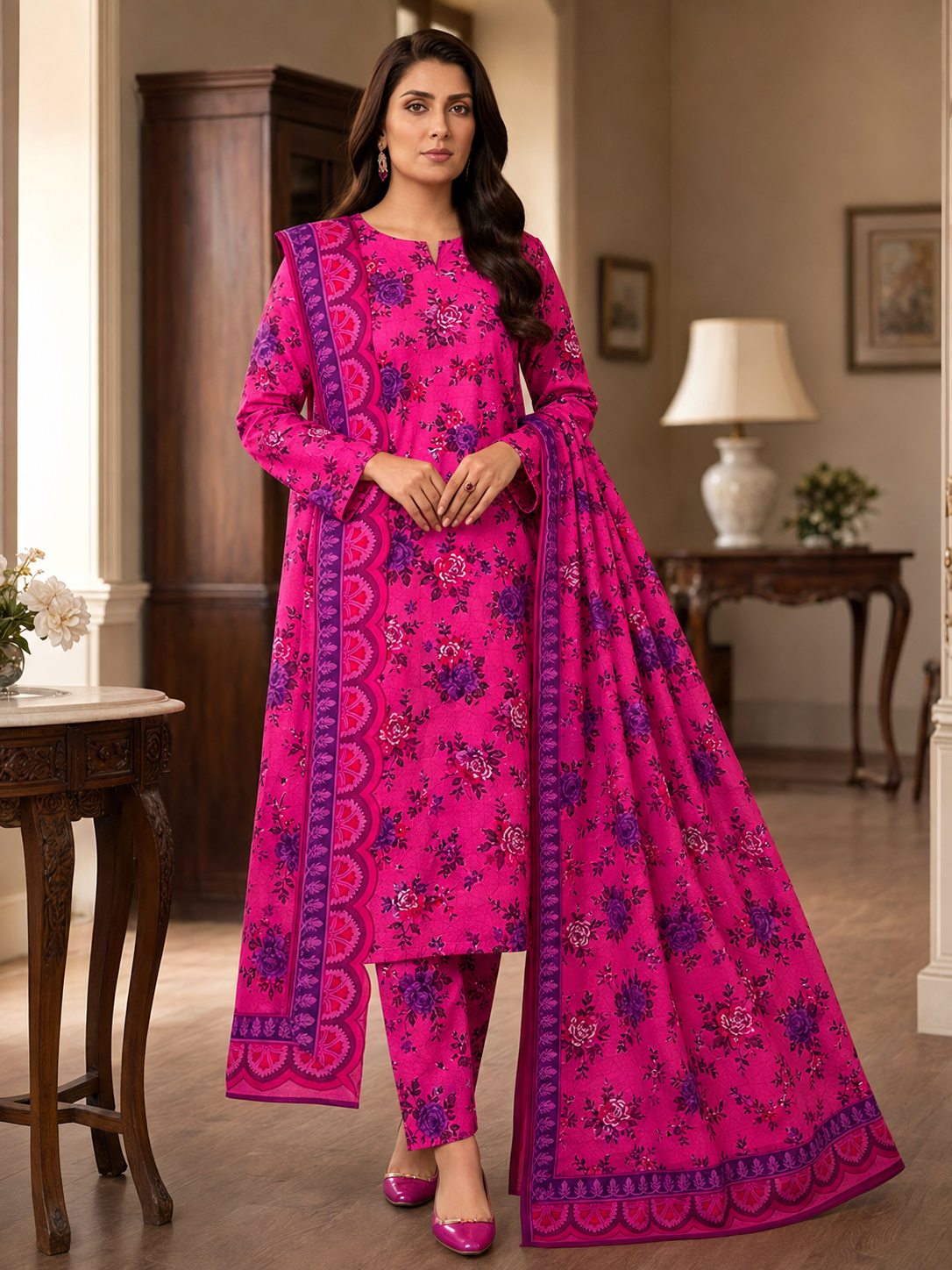 Maria B Linen Digital Printed 3 Piece | MB335