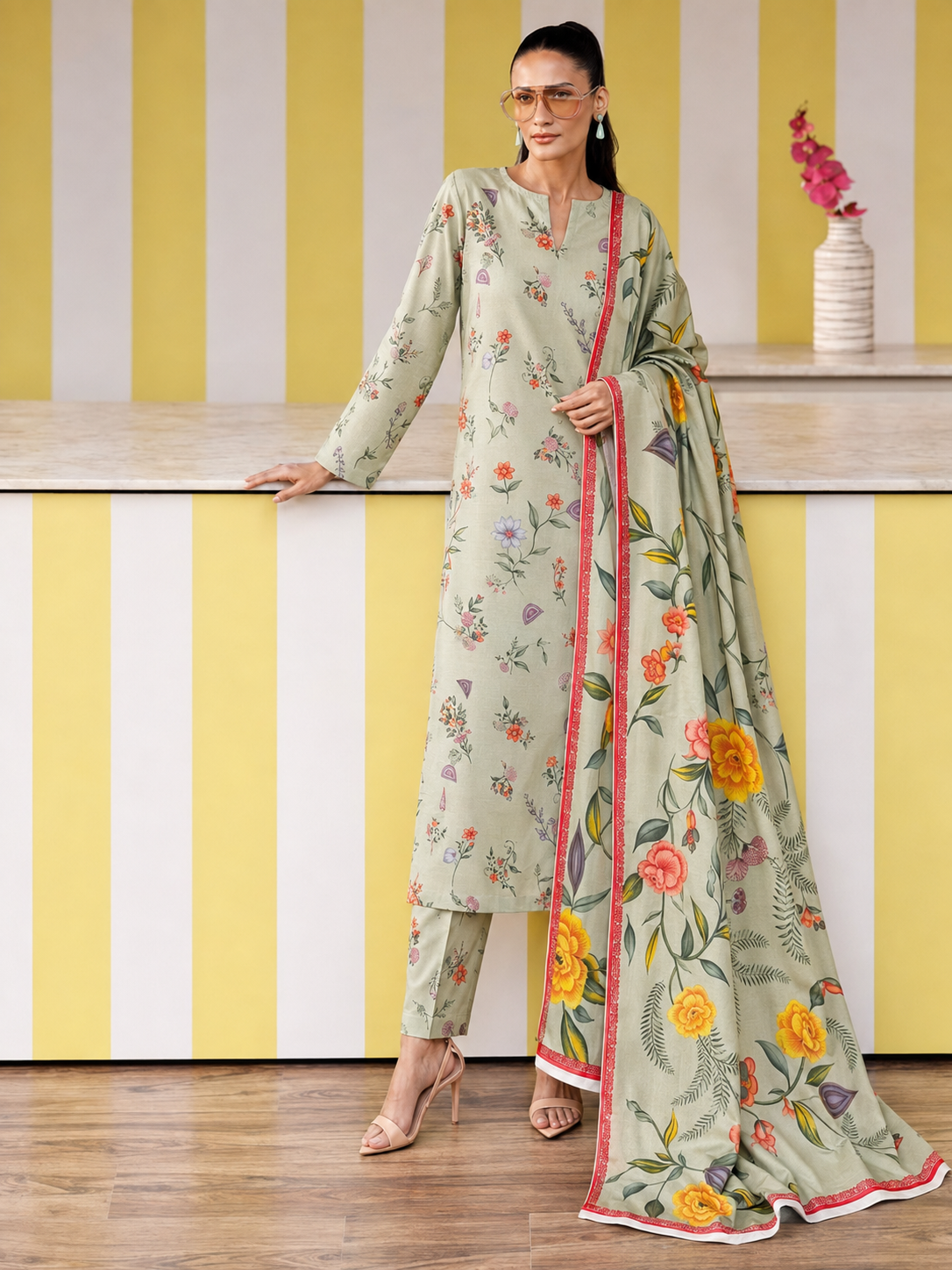 Maria B Linen Digital Printed 3 Piece | MB333