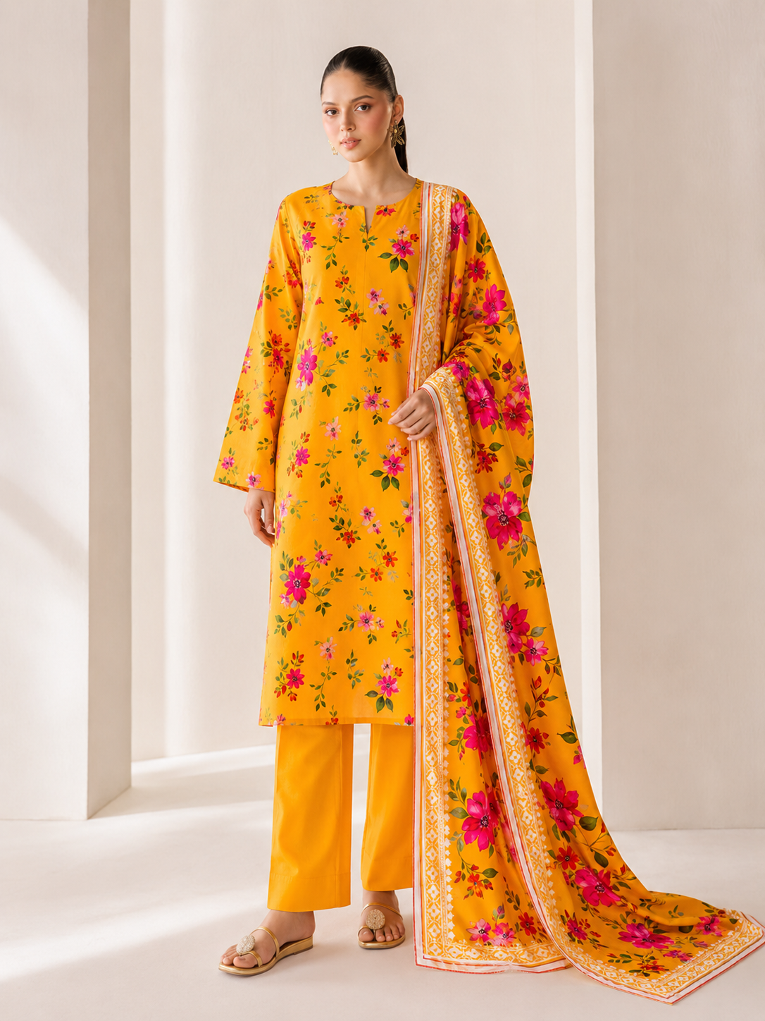 Maria B Linen Digital Printed 3 Piece | MB332