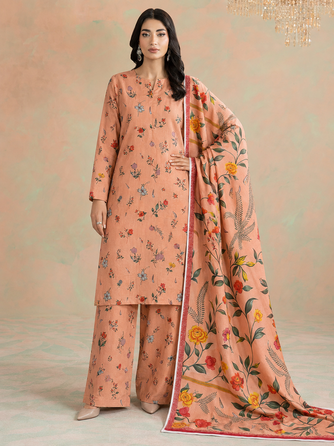 Maria B Linen Digital Printed 3 Piece | MB329