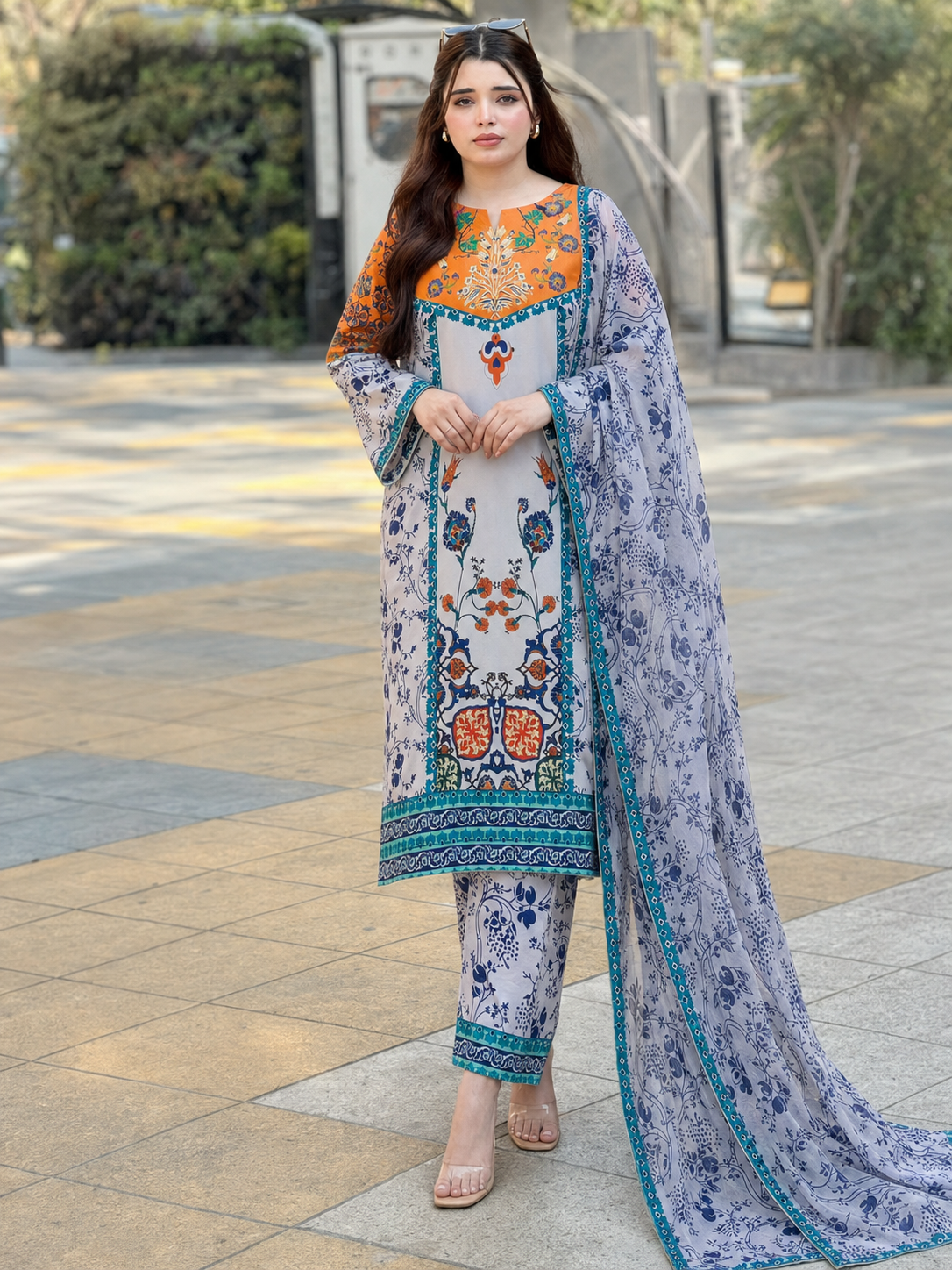 Maria B Silk Digital Printed 3 Piece | MB293