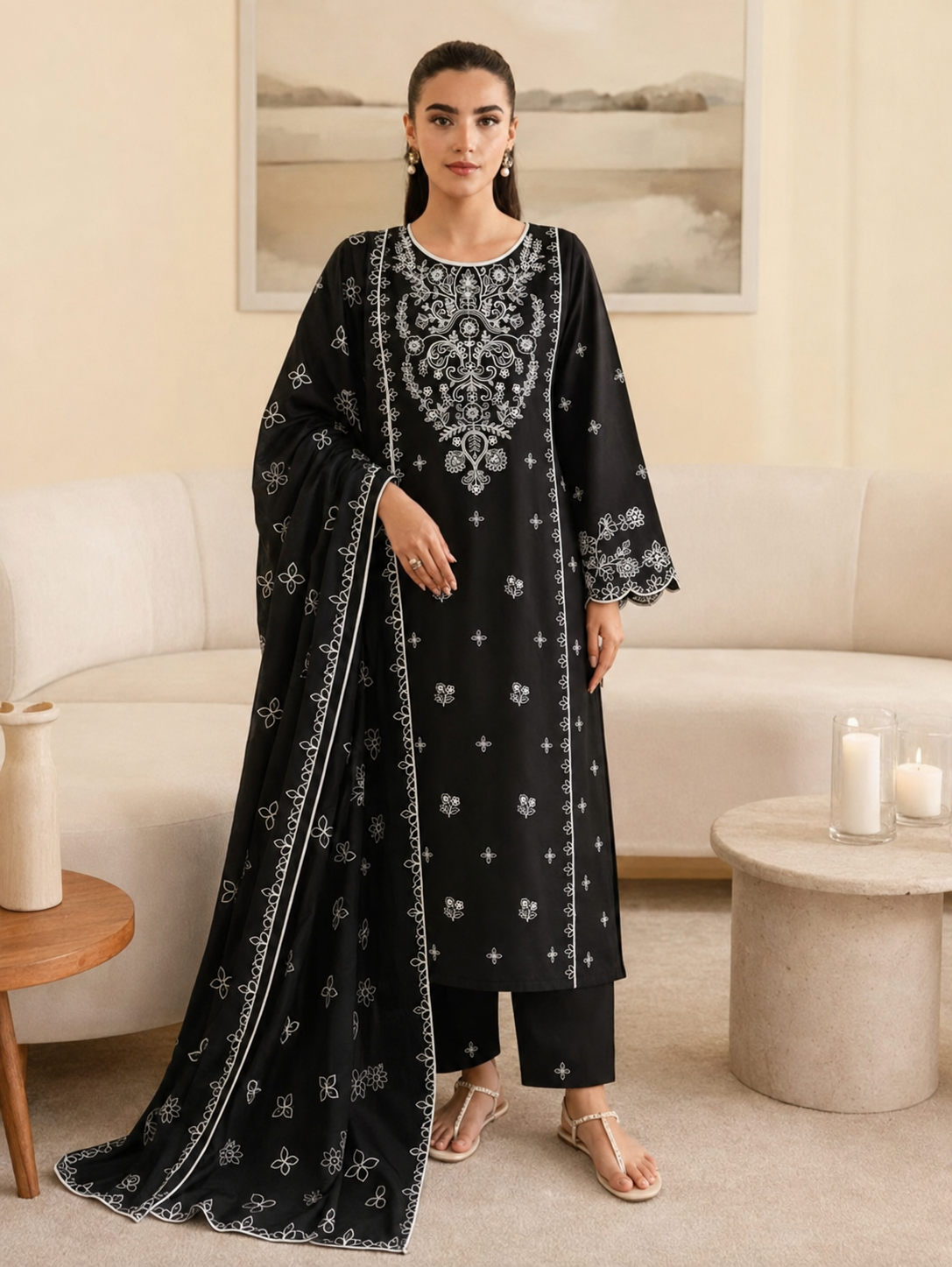 Batik Dhanak Embroidered 3 Piece | BK301