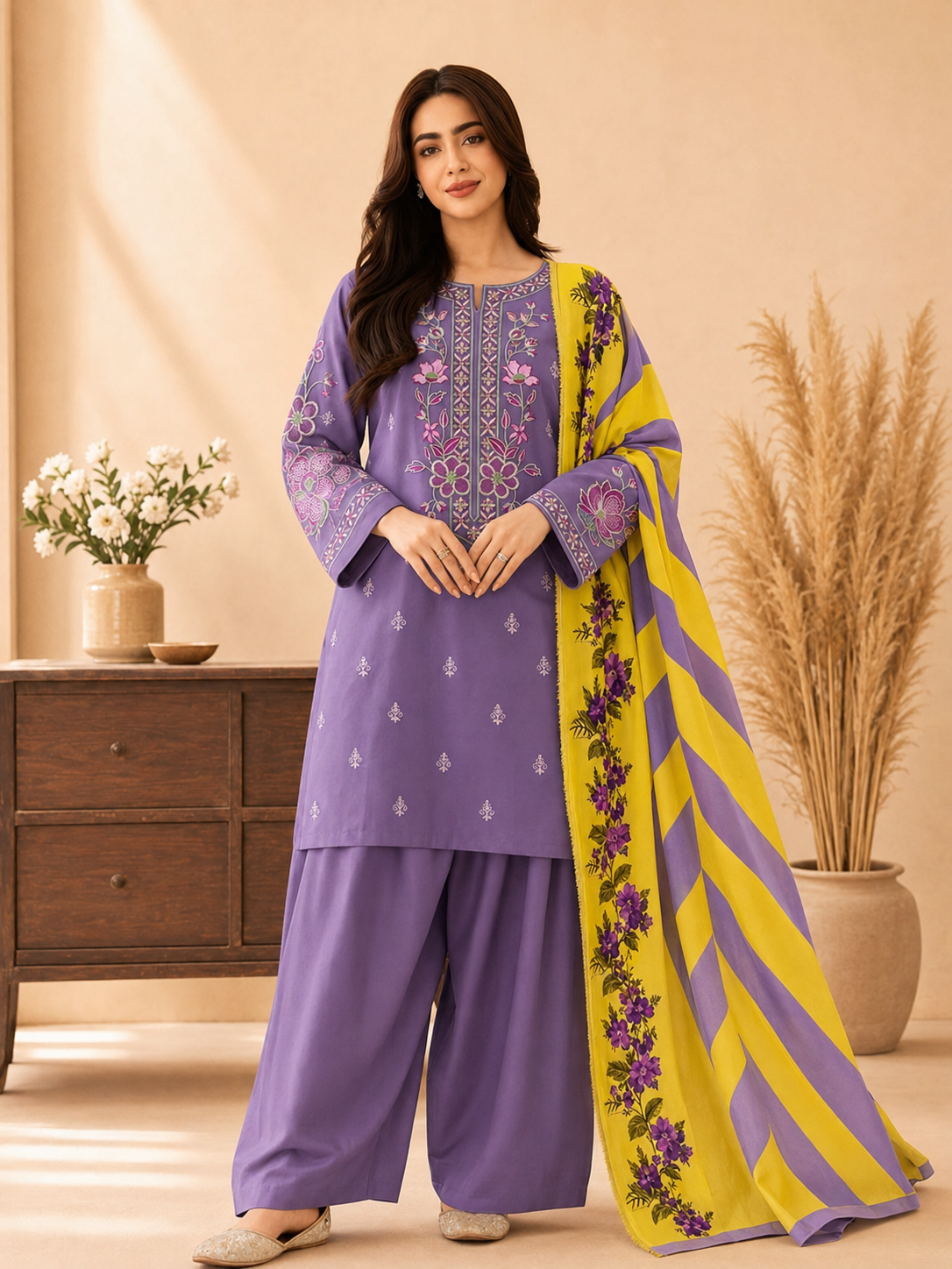 Arsh Dhanak Embroidered 3 Piece | AH101