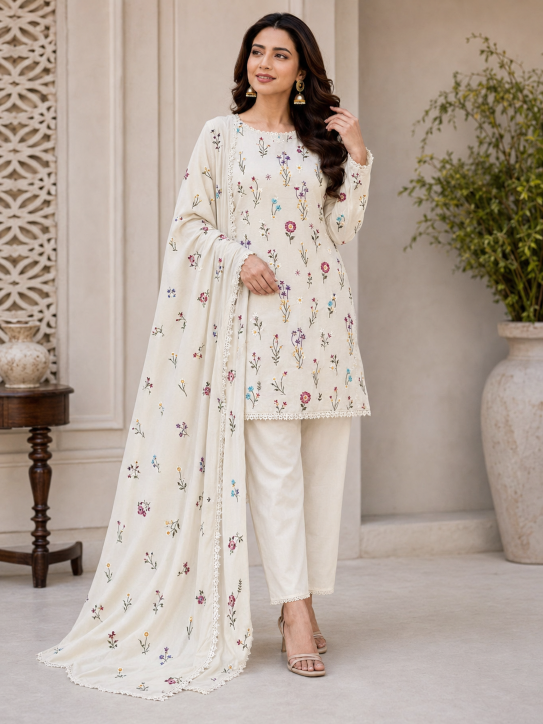 Cross Stitch Dhanak Embroidered 3 Piece | CS703