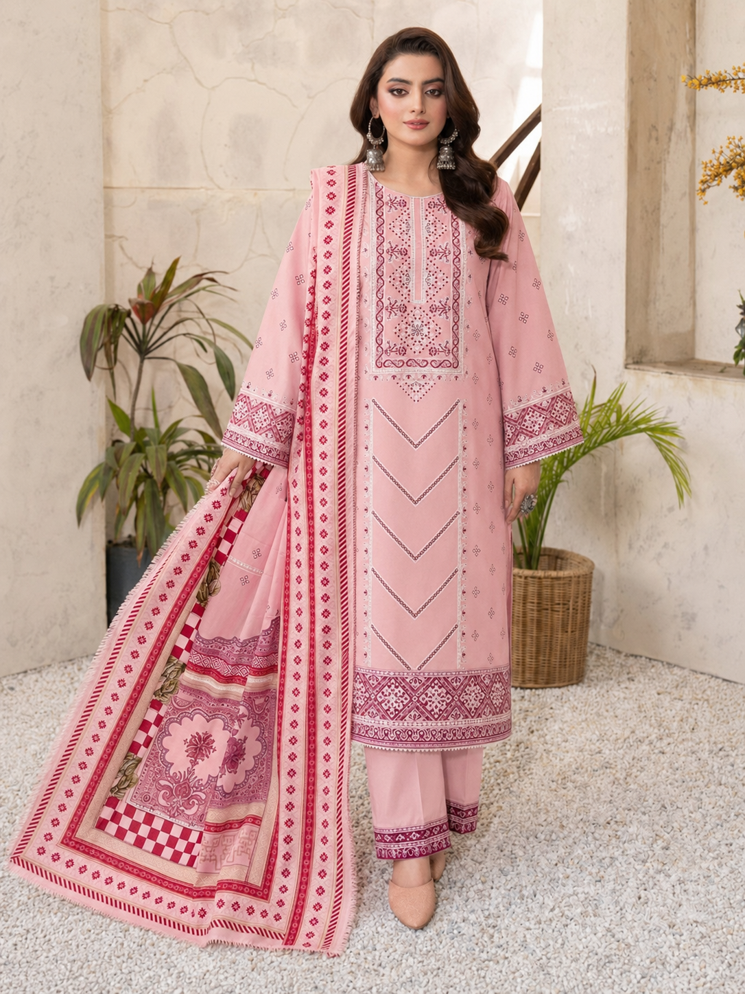 Karma Dhanak Embroidered 3 Piece | KA402