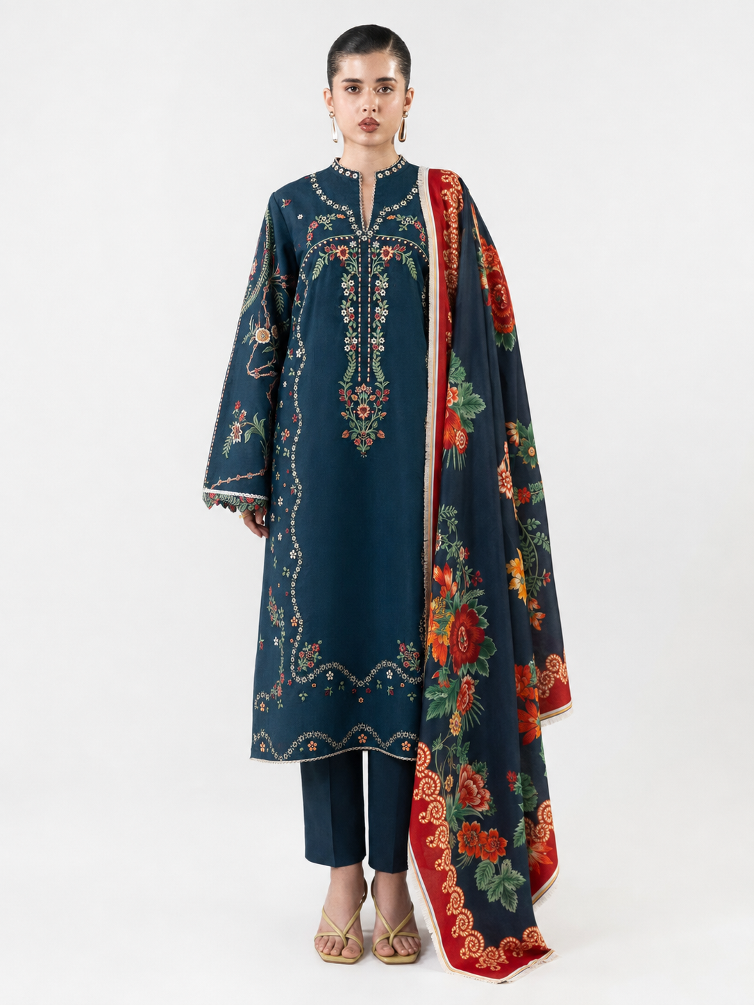 Jagnu Dhanak Embroidered 3 Piece | JU201