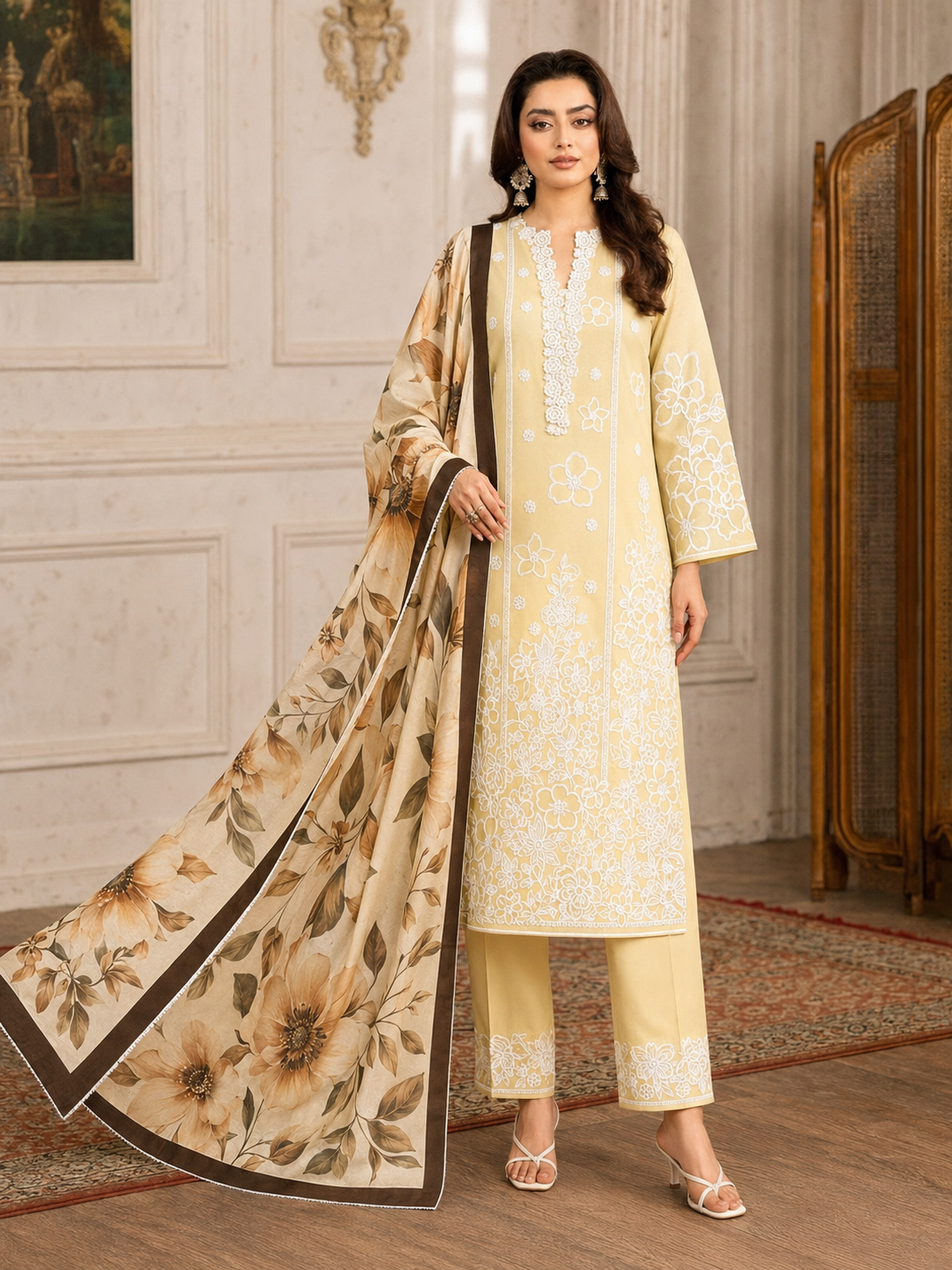 Zainab Chottani Dhanak Embroidered 3 Piece | ZC302