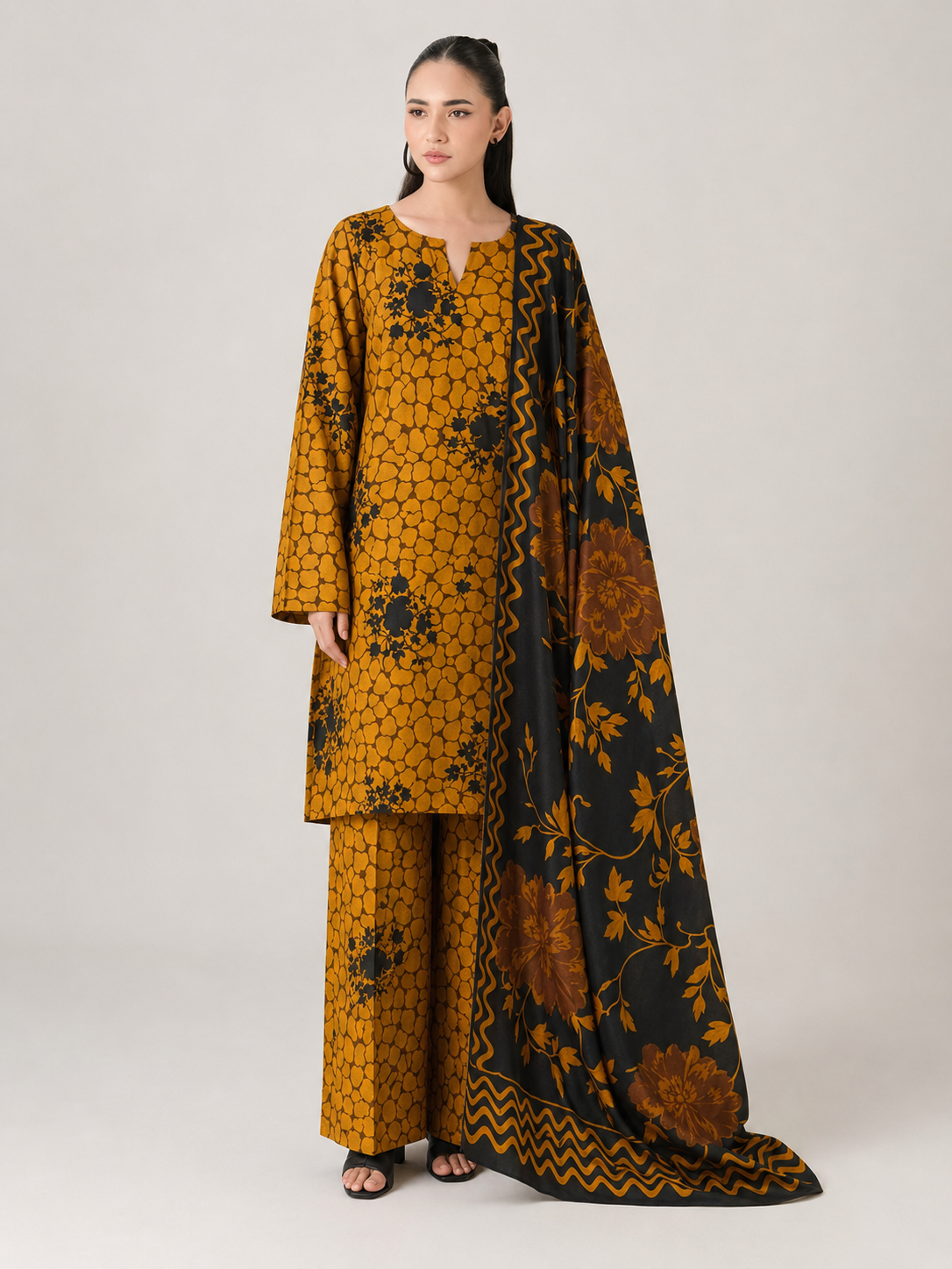 Maria B Linen Digital Printed 3 Piece | MB356