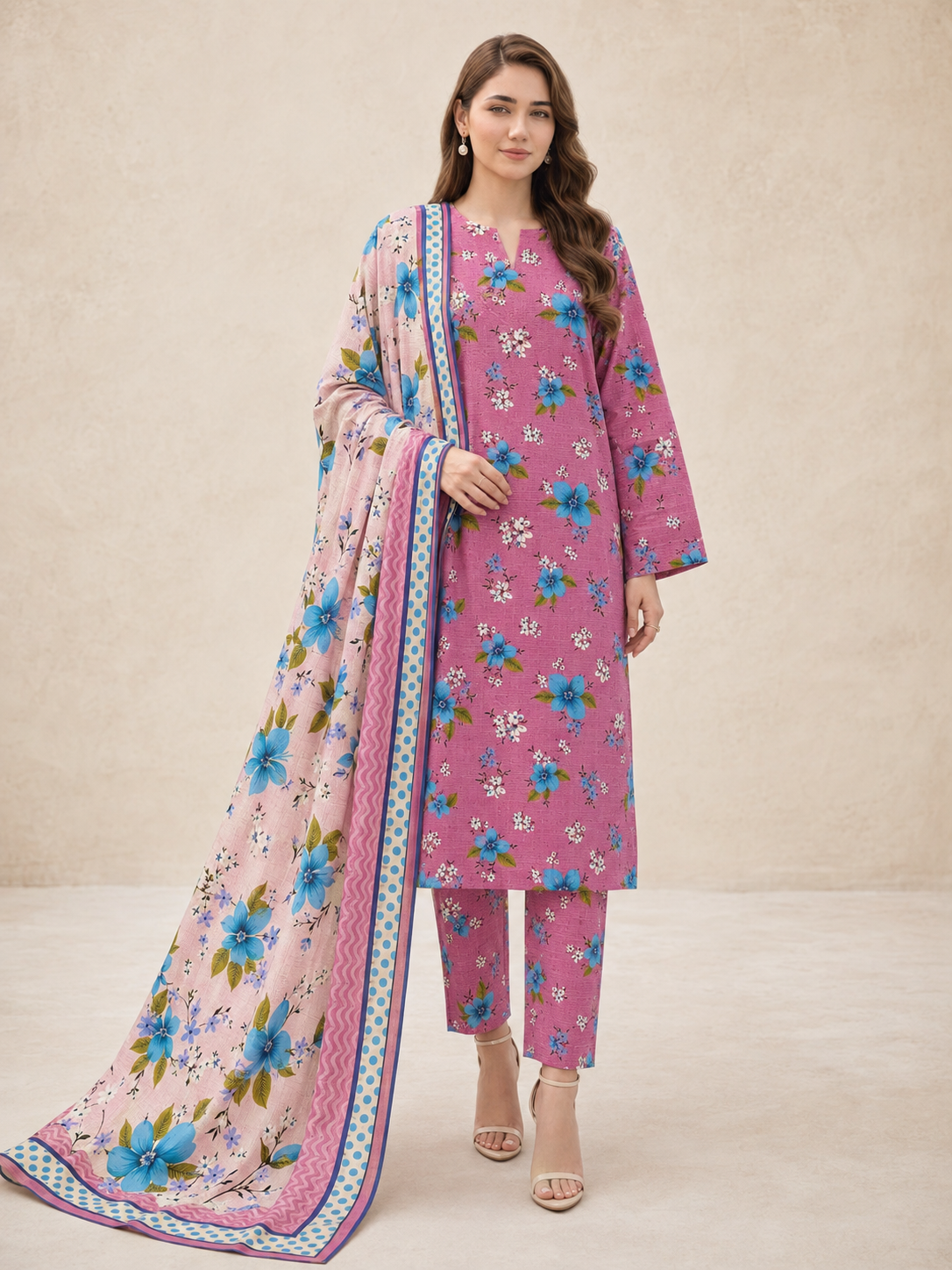 Maria B Linen Digital Printed 3 Piece | MB353