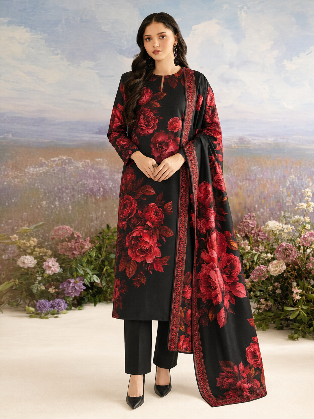 Maria B Linen Digital Printed 3 Piece | MB352