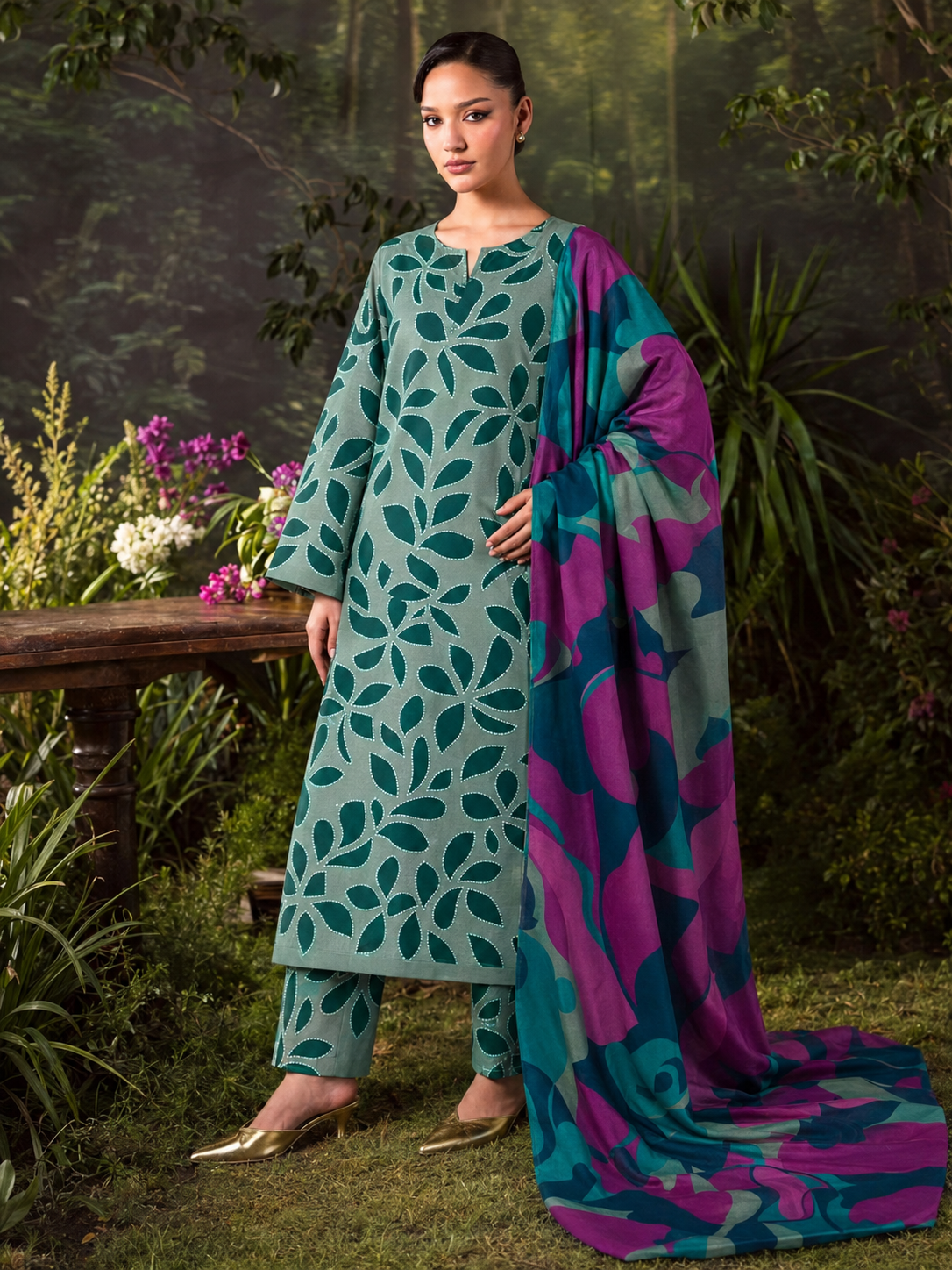 Maria B Linen Digital Printed 3 Piece | MB364