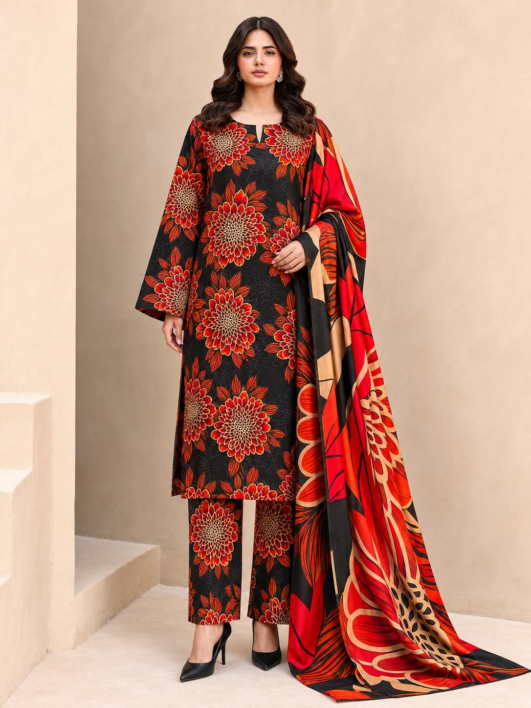 Maria B Linen Digital Printed 3 Piece | MB363