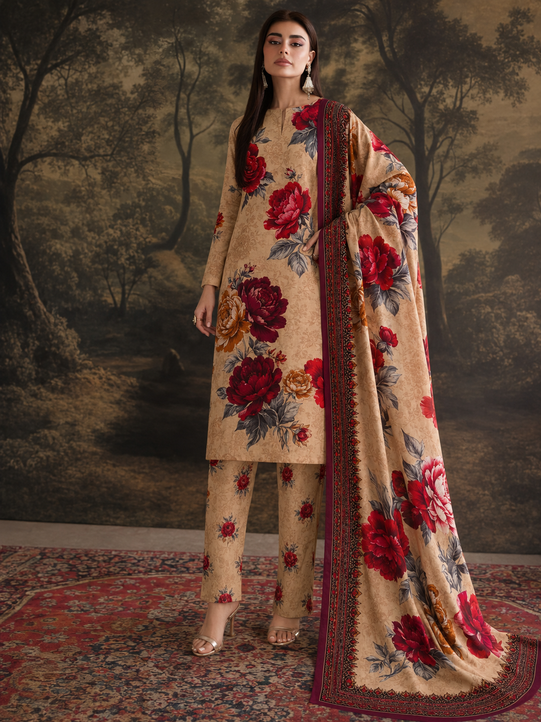 Maria B Linen Digital Printed 3 Piece | MB361